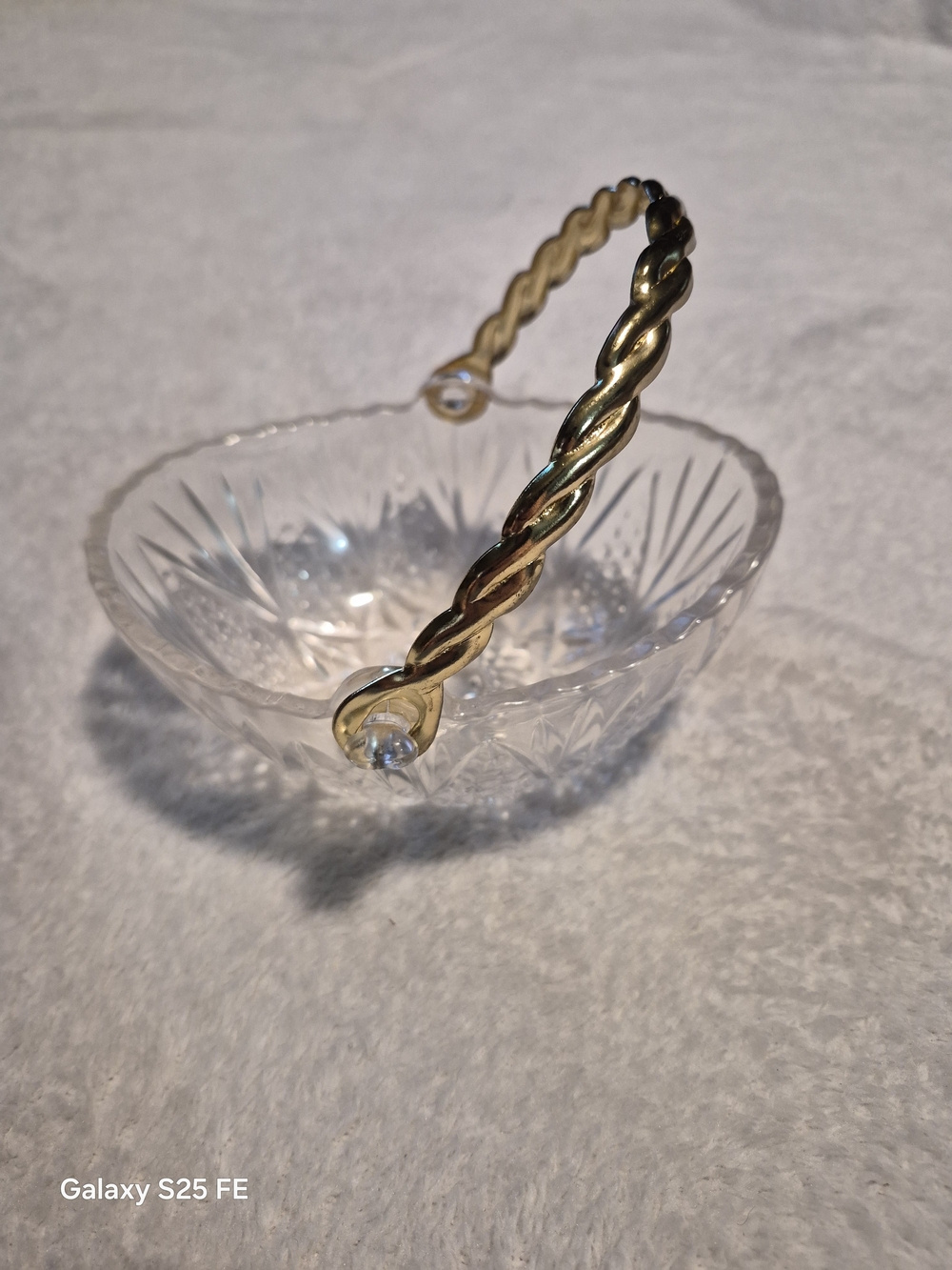 Vintage Mikasa Tender Rose Lead Crystal Mini Basket Candy Dish